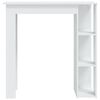 vidaXL Bartisch mit Regal Hochglanz-Wei&szlig; 102x50x103,5 cm Holzwerkstoff