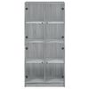 vidaXL Highboard mit T&uuml;ren Grau Sonoma 68x37x142 cm Holzwerkstoff