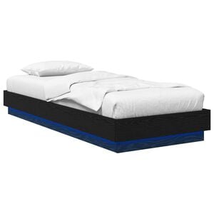 vidaXL Bettgestell mit LED Schwarze Eiche 80 x 200 cm Holzwerkstoff