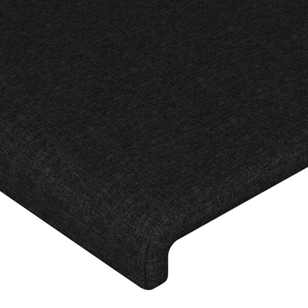 vidaXL Kopfteil Schwarz 180 x 5 x 118/128 cm Stoff