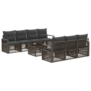vidaXL Gartensofa-set 8 stk. Grau 55 x 55 x 37 cm Poly-Rattan