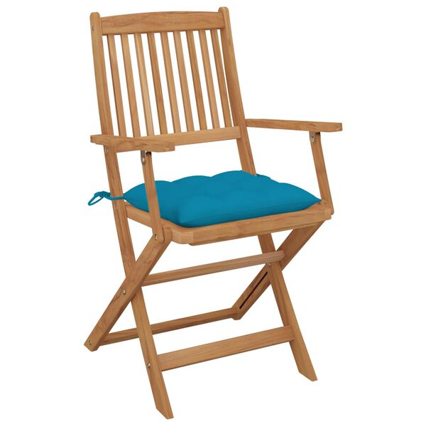 vidaXL Klappbare Gartenst&uuml;hle 8 Stk. mit Kissen Massivholz Akazie