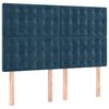 vidaXL Boxspringbett mit Matratze Dunkelblau 140x200 cm Samt