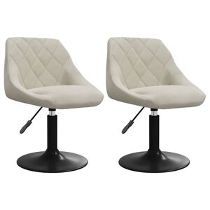 vidaXL Esszimmerst&uuml;hle 2 Stk. Drehbar Creme Samt