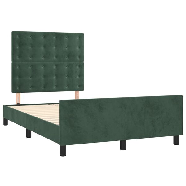 vidaXL Bettgestell ohne Matratze Dunkelgr&uuml;n 120x200 cm Samt