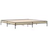 vidaXL Bettgestell Sonoma-Eiche 180x200 cm Holzwerkstoff und Metall