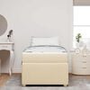 vidaXL Bettrahmen mit Matratze Creme 90 x 200 cm Stoff