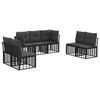 vidaXL Outdoor-Sofagarnitur Schwarz Polyester