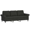 vidaXL 3-Sitzer-Sofa mit Hocker Schwarz 180 cm Stoff