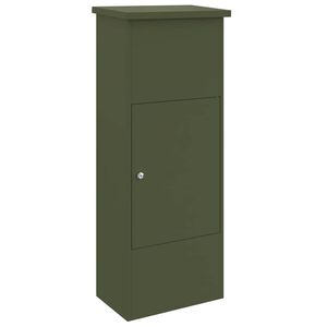 vidaXL Paketdrop-Box mit Speicher Olivgr&uuml;n 44,5 x 29 x 110,5 cm Stahl