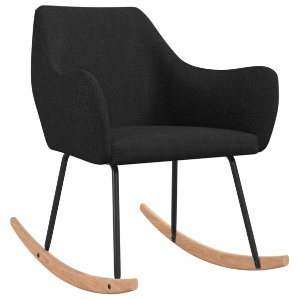 vidaXL Schaukelstuhl Schwarz Stoff