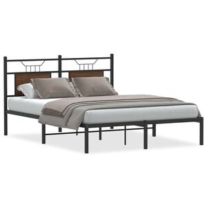 vidaXL Bettgestell ohne Matratze Braun Eiche 137x190 cm Holzwerkstoff