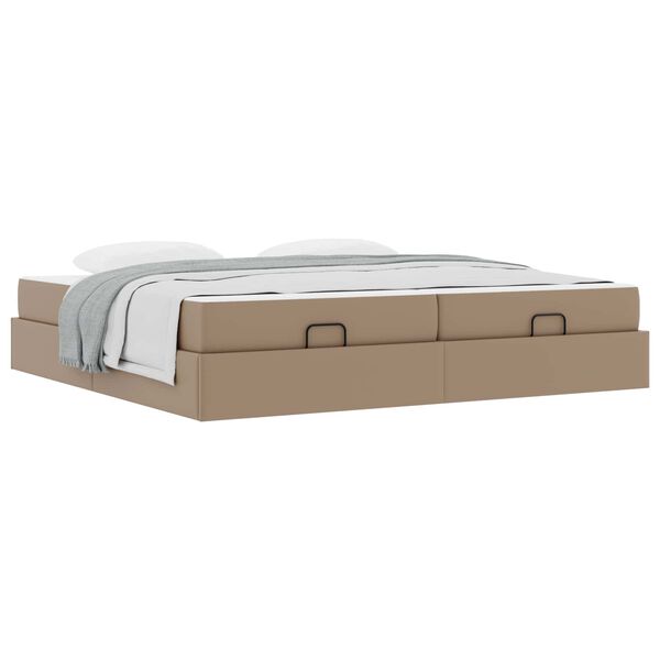 vidaXL Bettgestell mit Matratze mit Matratze 2 pcs Hellbraun PVC
