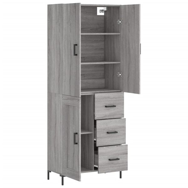 vidaXL Highboard Grau Sonoma 69,5x34x180 cm Holzwerkstoff