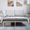 vidaXL Bettgestell mit Kopfteil Metall Wei&szlig; 135x190 cm