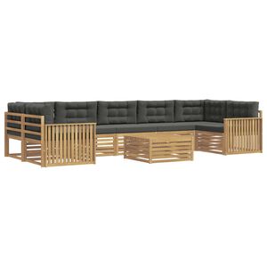 vidaXL Outdoor-Sofagarnitur 8 Stk. Wei&szlig; und Anthrazit