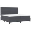vidaXL Boxspringbett Dunkelgrau und Wei&szlig; 200 x 200 cm Cordstoff