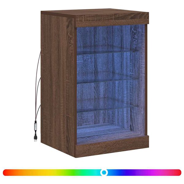 vidaXL Sideboard mit LED-Leuchten Braun Eichen-Optik 41x37x67 cm