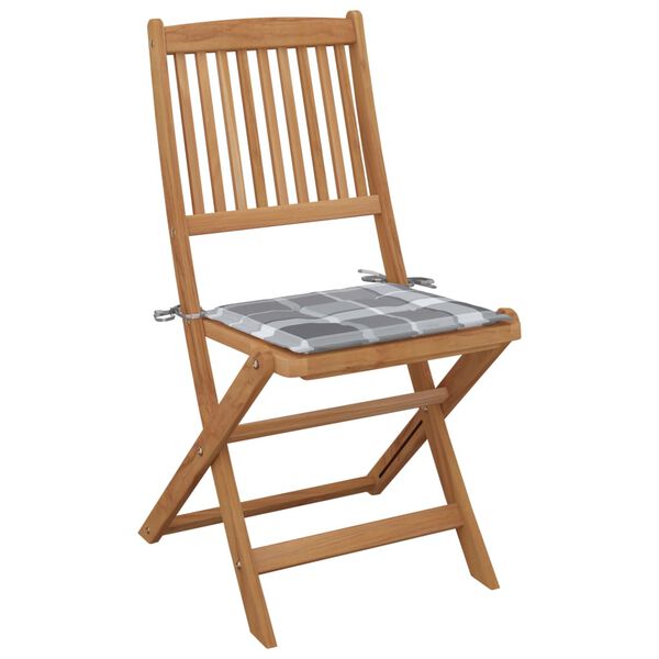 vidaXL Klappbare Gartenst&uuml;hle 4 Stk. mit Kissen Massivholz Akazie