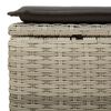 vidaXL 5-tlg. Garten-Sofagarnitur mit Kissen Hellgrau Poly Rattan