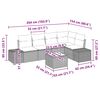 vidaXL Gartensofa-set 6 pcs Hellgrau Poly-Rattan