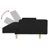 vidaXL Schlafsofa 2-Sitzer mit Fu&szlig;hocker Schwarz Stoff