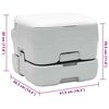 vidaXL Camping-Toilette Grau und Weiß 41,5 x 36,5 x 42 cm Polyethylen