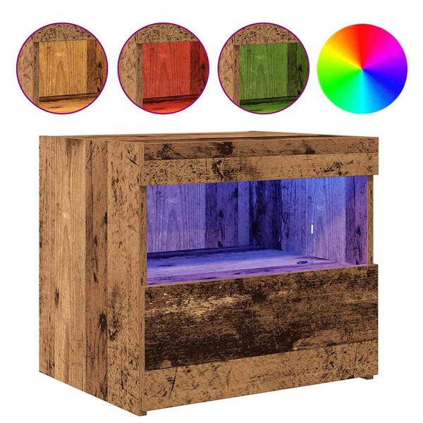 vidaXL Nachttisch mit Schubladen Altholz 50 x 40 x 45 cm Holzwerkstoff