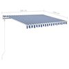vidaXL Markise Manuell Einziehbar mit LED 3x2,5 m Blau und Wei&szlig;