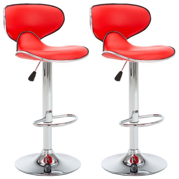 vidaXL Barhocker 2 Stk. Rot Kunstleder