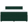 vidaXL Boxspringbett mit Matratze Dunkelgr&uuml;n 180x200 cm Samt