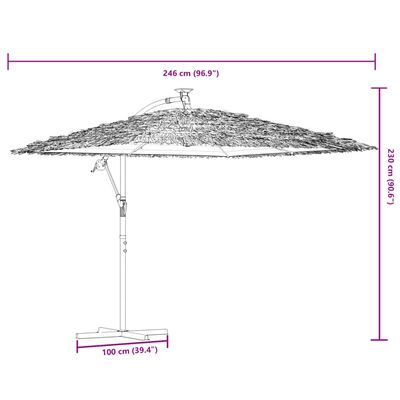 vidaXL Sonnenschirm mit Stahlmast Braun 246x246x230 cm