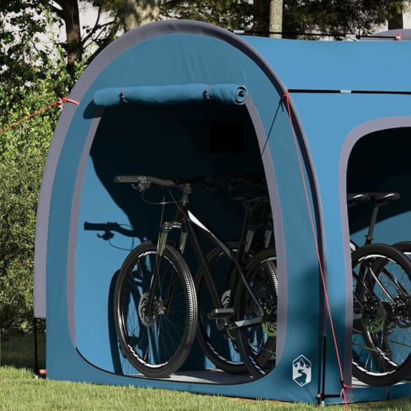 vidaXL Fahrradgarage mit Dach mit Speicher Blau 218 x 156 x 180 cm
