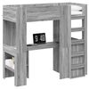 vidaXL Etagenbettgestell mit Schreibtisch Graues Sonoma 75 x 190 cm