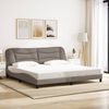 vidaXL Bettgestell mit LED ohne Matratze "Hvar" Taupe 200x200 cm Stoff