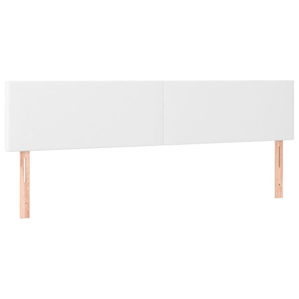 vidaXL LED Kopfteil Wei&szlig; 180x5x78/88 cm Kunstleder