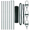 vidaXL Zaun mit Pfosten Gr&uuml;n 1 x 10 m Stahl und PVC