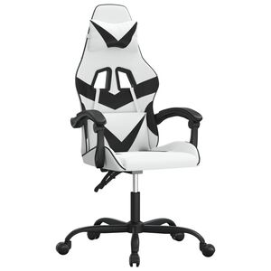 vidaXL Gaming-Stuhl Wei&szlig; und Schwarz Kunstleder
