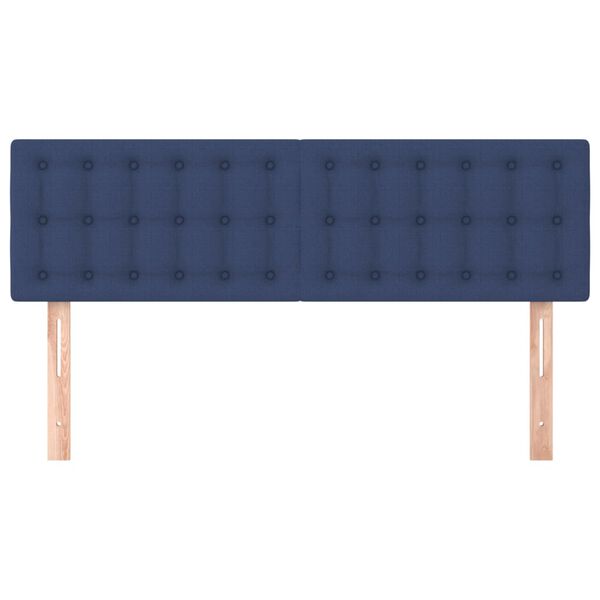 vidaXL Kopfteile 2 Stk. Blau 72x5x78/88 cm Stoff
