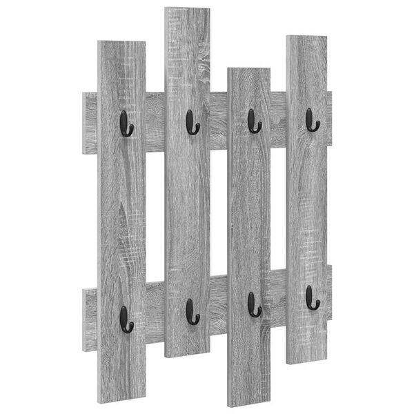 vidaXL Wandmontierter Kleiderst&auml;nder Grau Sonoma 60 x 3 x 82 cm