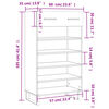 vidaXL Schuhschrank R&auml;uchereiche 60x35x105 cm Holzwerkstoff