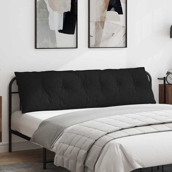 vidaXL R&uuml;ckenkissen Schwarz 180 x 19 x 50 cm Stoff