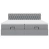 vidaXL Ottoman-Bett mit Matratzen & LEDs Hellgrau 160x200 cm Stoff