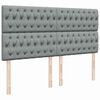 vidaXL Boxspringbett mit Matratze Hellgrau 200x200 cm Stoff