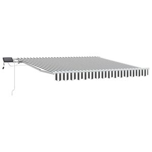 vidaXL Markise mit LED-Beleuchtung Manuell Anthrazit & Wei&szlig; 300x250 cm