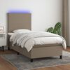 vidaXL Boxspringbett mit Matratze & LED Taupe 100x200 cm Stoff