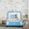 vidaXL Kinderbettgestell mit Kopfteil mit Kopfteil Blau 90 x 200 cm PU