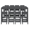 vidaXL 9-tlg. Gartenbar-Set Grau Massivholz Kiefer