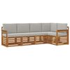 vidaXL Ecksofa Set 5 pcs Nat&uuml;rlich und Hellgrau Massivholz Akazie