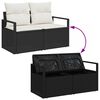 vidaXL Sofa Set mit Kissen 5 pcs Schwarz und Creme Poly-Rattan